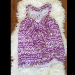 Shoshana purple/ white top with ruffles, M